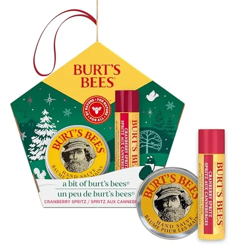 Burt’s Bees Lippenpflege Cranberry Spritz Geschenkset (Cranberry Spritz Lippenbalsam und Handbalsam im Mini-Format)