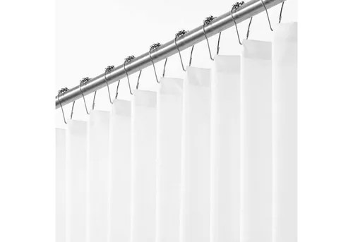 mDesign Badaccessoire-Set mDesign Duschvorhang Duschgardine Badewannenvorhang Hellrosa / Weiß