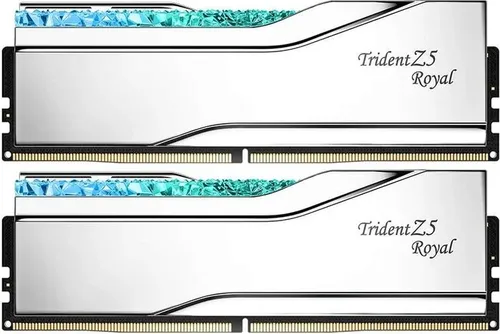 G.Skill Trident Z5 Royal DDR5-6400 - 32GB - CL30 - Dual Channel - RAM für Gaming und kreative Anwendungen, 32GB (2x16GB), hohe Geschwindigkeit von 6400 MHz mit RGB-Beleuchtung, ideal für optimale Performance und individuelles Setup.