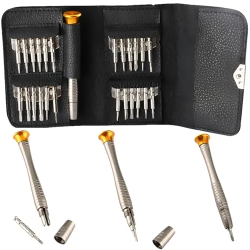 in 1 Präzisionsschraubendreher-Set von CESFONJER mit Griff, Bits und Tasche, ideal für Reparaturen von Handys, Laptops, Tablets, iPads, Uhren und Autoschlüsseln 25