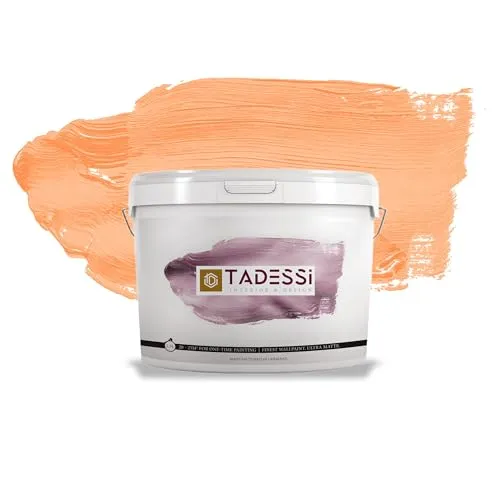 Tadessi Wandfarbe Orange Color Vista Mandarine Matt 5 l - Hochwertige Wandfarbe in Mandarine für ein modernes mattes Finish. Ideal für verschiedene Untergründe, leicht aufzutragen und mit hoher Deckkraft. Pflegeleicht und scheuerbeständig, perfekt für anspruchsvolle Wohnräume.
