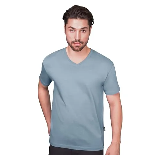 HRM Herren Luxury V-Neck Tee I Premium T-Shirt Herren V-Ausschnitt aus 100% Bio-Baumwolle I Basic T-Shirt bis 60°C waschbar I Hochwertige & nachhaltige Herren-Bekleidung
