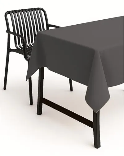 texpot Tischläufer 40 x 140 cm Dunkelgrau Leinenoptik Lotuseffekt Fleckschutz Bügelfrei Tischtuch