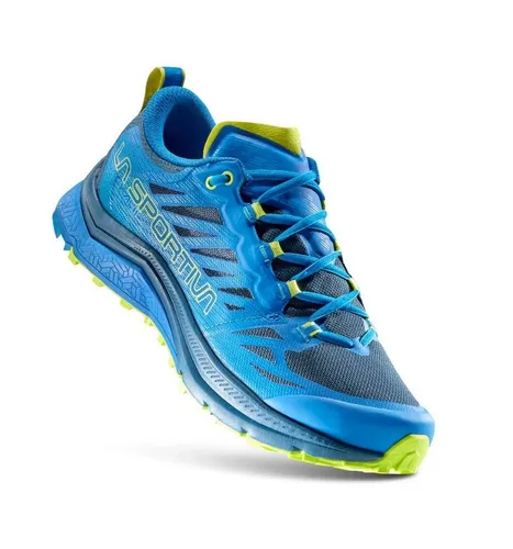 La Sportiva Jackal II Electric Blue/Lime Punch (47) - Laufschuhe für Ultra-Rennen mit herausragender Dämpfung dank innovativer Infinitoo Technologie, umweltfreundliche Materialien und optimierte Passform für lange Strecken.