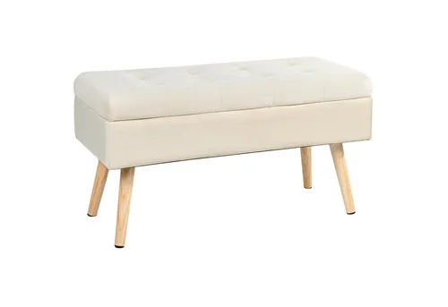 HawthyHome Sitzbank mit Stauraum gepolsterte aus Samt mit Holzbeinen 80×35×40 cm