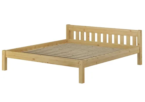ERST-HOLZ Ehebett 180 x 200 cm aus massivem Kiefernholz - Stabiles Doppelbett aus europäischer Kiefer, natur lackiert, mit Lattenrost. Ideal für ein gemütliches Schlafzimmer, nachhaltig und umweltfreundlich.