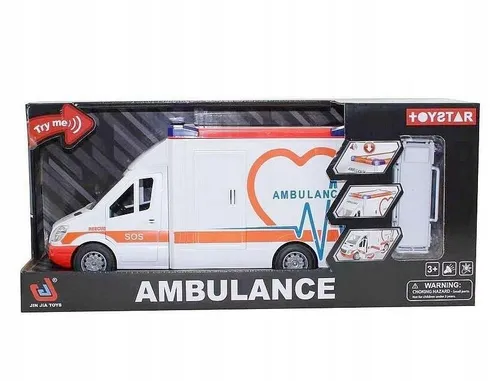 Ambulanz Spielzeugauto mit Licht & Sound, Adar, Stoff, 40cm, ab 3 Jahren