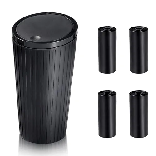Auto Mülleimer mit Deckel：Automülleimer Klein mit 4 Rollen Müllbeutel