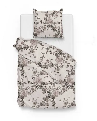 Produktbild ZO HOME Bettwäsche Ruffina 155x220 taupe mit Blumenmuster