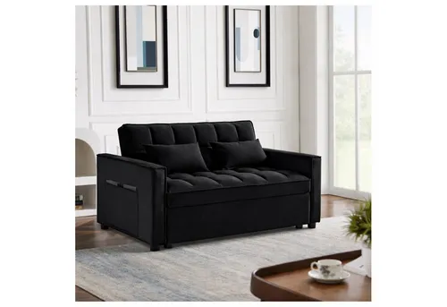 HTI-Living Schlafsofa mit Schlaffunktion Schwarz