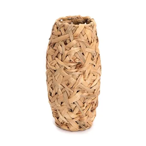 CREEDWOOD Natur VASE Calida | 40 cm aus Wasserhyazinthe - Hochwertige geflochtene Blumenvase, ideal für Trockenblumen und Kunstpflanzen, schafft eine natürliche Wohlfühl-Atmosphäre in jedem Raum.