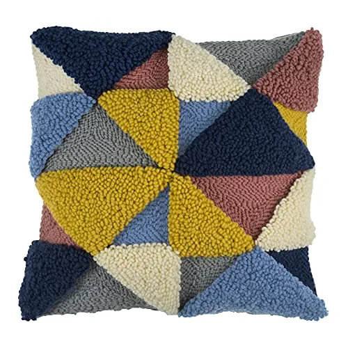 Trimits Punch Needle Kissenbezugsset, 36 x 36 cm (14 x 14 Zoll) - Geometrisch