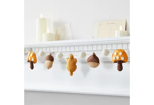 Lights4fun Herbst Filz Girlande 1,3m - Herbstliche Deko mit Waldmotiven aus hochwertigem Filz, ideal für Innenräume und Tischdekoration