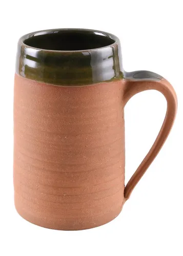 Battle Merchant Ritter-Kostüm Bierkrug aus Ton, 0,5 Liter - Historischer Bierkrug aus Ton für echtes Mittelalter-Feeling. Langlebig, spülmaschinenfest und in handwerklicher Qualität gefertigt. Ideal für Feiern und Sammler!