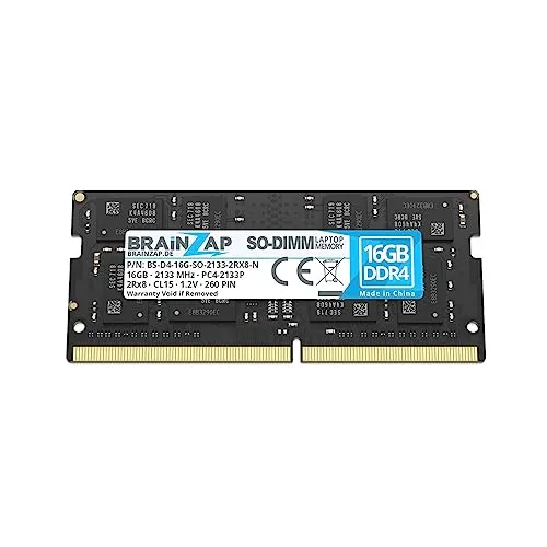 BRAINZAP 16GB DDR4 RAM SO-DIMM PC4-2133P 2Rx8 2133 MHz 1.2V CL15 Notebook Laptop Arbeitsspeicher