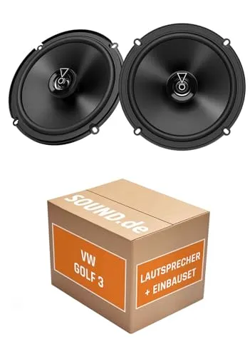 Lautsprecher Boxen Einbaupaket für JBL Club 3 64FSL kompatibel mit VW Golf 3 Kompakt + 2/3 türig Armaturenbrett | 2X Tief-Mitteltöner mit integriertem Hochtöner 165W MAX
