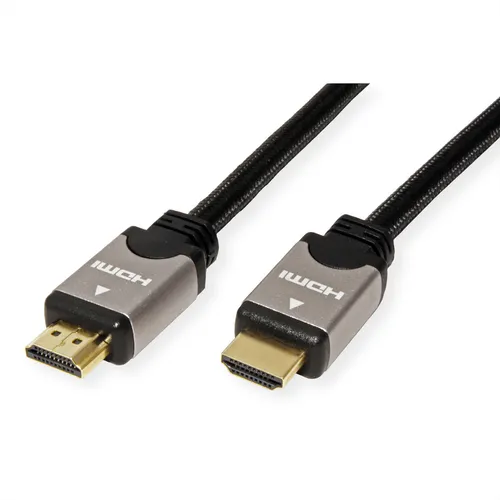 HDMI High Speed Kabel mit Ethernet, Stecker-Stecker, schwarz / silber, 10 m