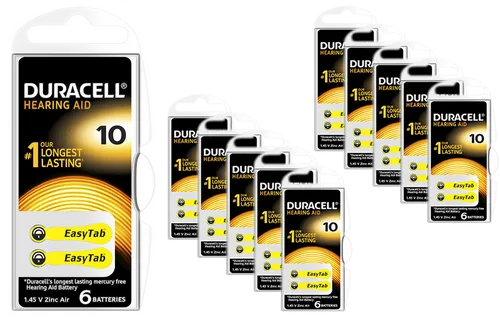 St. Duracell Hörgerätebatterie Activair easytab 10 gelb (PR70) V10 AC10 60