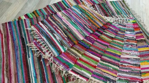 Kottig Fleckerl Handweb Teppich Kufstein Multicolor Flickenteppich Handwebteppich Fleckerlteppich 9 Größen 40x60, 60x120, 70x140, 90x160, 90x250, 90x340, 130x200, 170x240, 200x300 cm (130x200)