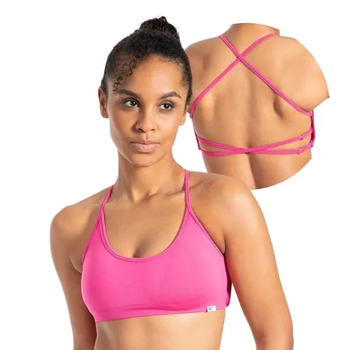 SMILODOX Sport BH Damen Sena, Shaped Fit mit offenem Rücken & überkreuzten Trägern, Ohne Bügel, elastischer Bund, Push Up BH, atmungsaktives Material – ideal für leichtes Training & Freizeit