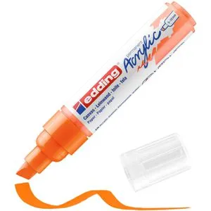edding 5000 Acrylmarker breit - neon-orange, wasserfest und ideal für kreative Projekte auf Leinwand und Papier