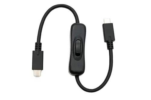 System-S USB 3.1 Gen 2 Kabel 30 cm Typ C Stecker zu Stecker 100 W Schalter PD E Marker Chip Adapter