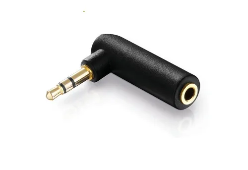 conecto Winkel-Adapter 3,5mm Klinkenstecker (3-polig) auf Klinkenkupplung Audio-Adapter