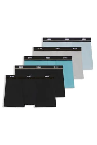 BOSS Trunk 5P Essential 10267407 01 - Retroshorts für Herren, aus 95% Baumwolle und 5% Elastan für optimalen Tragekomfort und perfekte Passform.