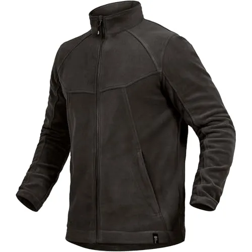 Leibwächter Casual Line Fleece Jacke Herren & Damen, anthrazit Gr. S, Outdoor Fleecejacke warm mit Stehkragen, Arbeitsjacke mit Reißverschluss, Funktionsjacke mit verlängertem Rücken