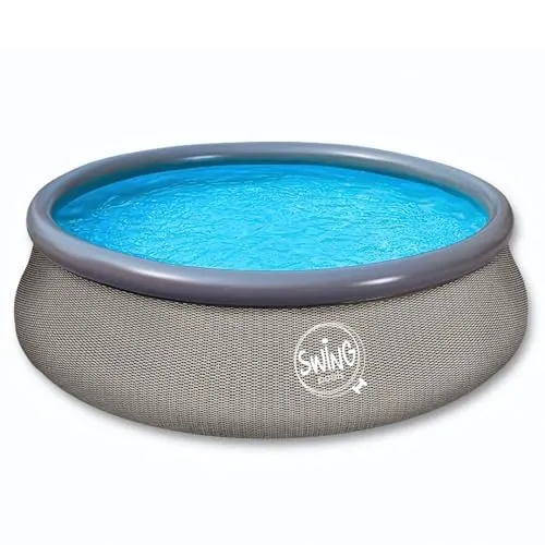 Wicker Swing Pools - 3,66m x 0,91m im Korbflecht-Design - Stahlrahmenbecken mit außergewöhnlichem Rattan-Design, ideal zum sicheren Plantschen für Kinder ab 6 Jahren und perfekt für den Sommer.