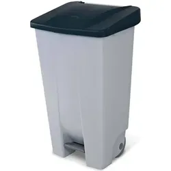 BRB-Lagertechnik Mülleimer Tret-Abfallbehälter mit Rollen 120L - Praktischer Mülleimer mit 120L Fassungsvermögen, ideal für einfache Mülltrennung dank farbiger Deckel und mobil durch Rollen. Perfekt für Zuhause oder das Büro.