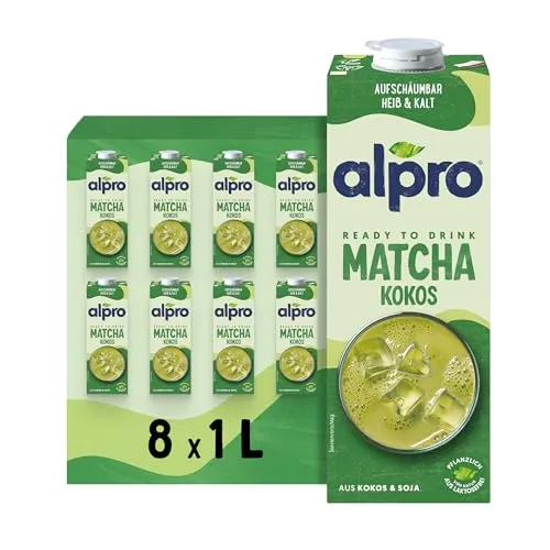 Alpro Matcha Kokos – Trinkfertig – 8 x 1 l