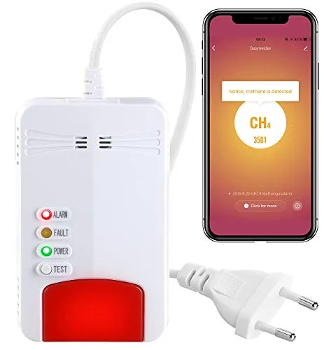 VisorTech Gasmelder Erdgas WLAN: Smarter Multi-Gasmelder für Ihr Zuhause - Gasmelder für haushaltsübliche Gase mit WLAN und App, warnt bei Gefahr mit 85 dB Alarm. Ideal für Sicherheit in jedem Haushalt.
