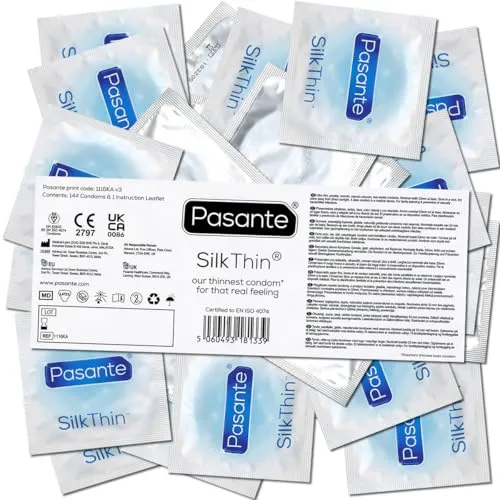 Pasante Silk Thin 144 superdünne gefühlsechte Kondome, Wandstärke 0.04mm, für ein Maximum an Gefühl