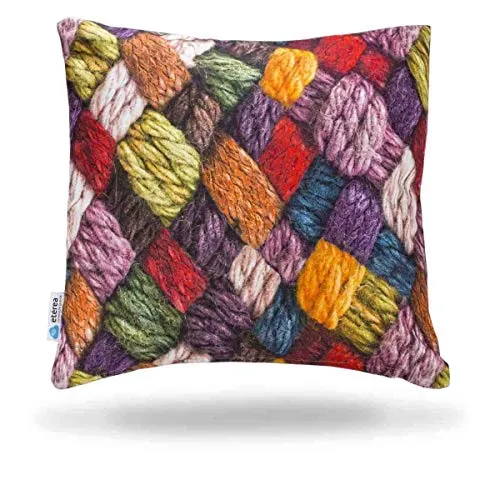 etérea Dekokissen Kissenhülle Wolle Bunt 40x40 cm Taupe Baumwolle
