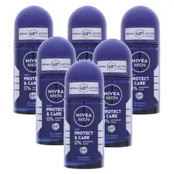 NIVEA MEN Protect & Care Deo Roll On je 50ml 48h Schutz Deodorant 6 x