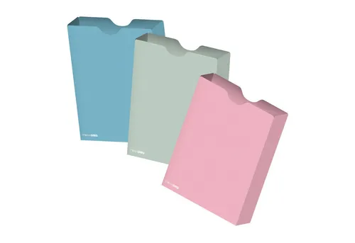 itenga Organisationsmappe itenga Heftbox 3er Set DIN A4 Hochformat aus PP Pastell rosa Eukalyptu