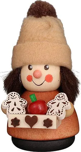Christian Ulbricht Wackelmännchen Lebkuchenverkäufer Natur - 8,5 cm - Handgefertigtes Wackelmännchen aus Holz, ideal als dekoratives Highlight für Ihr Zuhause. Ein charmantes Stück Kunst, das Tradition und Handwerk vereint.