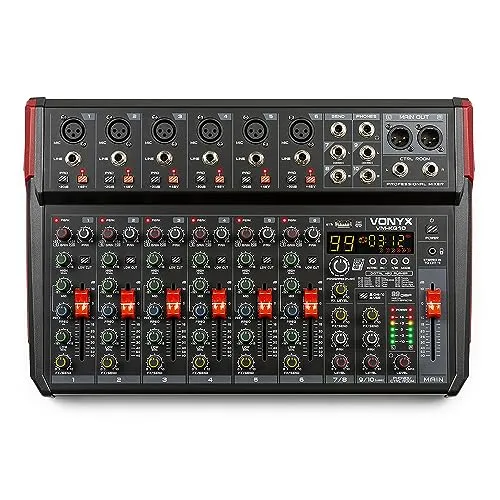 Vonyx VM-KG10-10-Kanal-Mischpult mit Bluetooth, DSP, USB-Audio-Interface, etc.