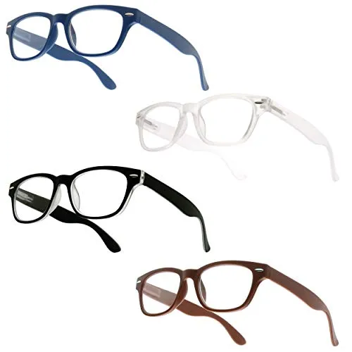 UrbanSky Lesebrille AL - Nerdbrille mit Federscharnieren im 4er-Pack (+2,50 dpt)