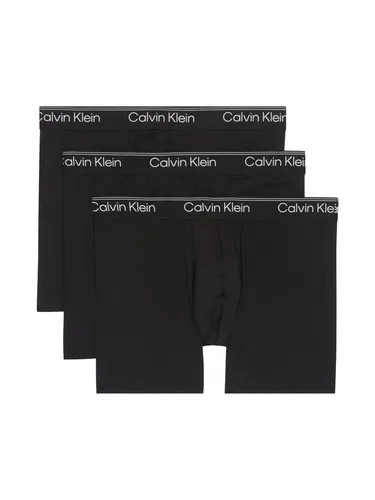 CALVIN KLEIN UNDERWEAR Boxer Brief 3PK, Herren Gr. L, schwarz - Herrenunterhosen im praktischen 3er-Pack, körpernahe Passform mit längerem Bein und elastischem Logo-Bund für optimalen Tragekomfort.