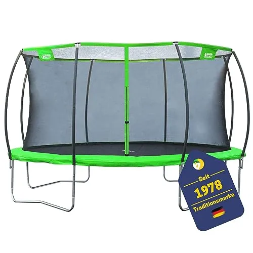 Best Sporting Trampolin Superstar 2.0 grün 366 Ø mit Sicherheitsnetz - Trampolin mit 366 cm Durchmesser, 72 Federn und inkl. Sicherheitsnetz – perfekt für sicheres Springvergnügen im Garten!