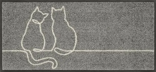 wash+dry Fußmatte Lovetails 35x75cm - Waschbar & Rutschfest - Premium Fußmatte für drinnen und draußen, waschbar bis 60 Grad, rutschfest und trittschalldämmend. Ideal für Allergiker und Tierbesitzer.