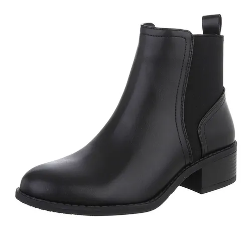 Ital-Design Elegante Chelsea-Stiefel für Damen – Komfort & Stil Stiefelette (90169388) Blockabsatz Chelsea Boots in Schwarz