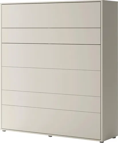 Mirjan24 Schrankbett Bed Concept 180x200 cm - Vertikal, Cashmere - Praktisches Wandklappbett mit innovativem Öffnungssystem. Ideal für kleine Räume, sicher und platzsparend. Inklusive Sicherheitsmechanismus und Befestigungsgurten für Kissen und Decken.