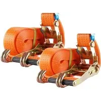 Baumarktplus Profi Ratschen Spanngurt 2-tlg 8m 4000kg - Zubehör für Autoanhänger: 2 Profi Spanngurte mit TÜV-GS, ideal zur Ladungssicherung bis 4000 kg. Stabile Metallratsche sorgt für schnelles und sicheres Festzurren.