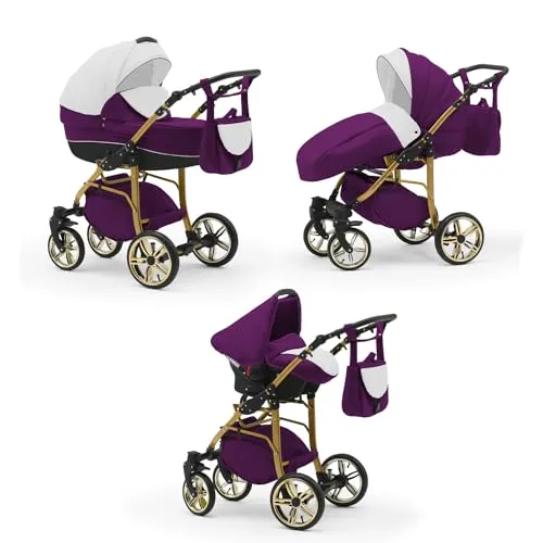 Kinderwagen-Set 4 in 1 Neo Gold inkl. Sportsitz und Autositz - 16 Teile - in 22 Farben