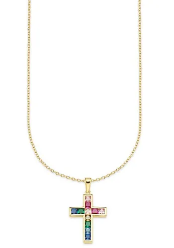 Bruno Banani Kette mit Anhänger Regenbogen Kreuz von bruno banani