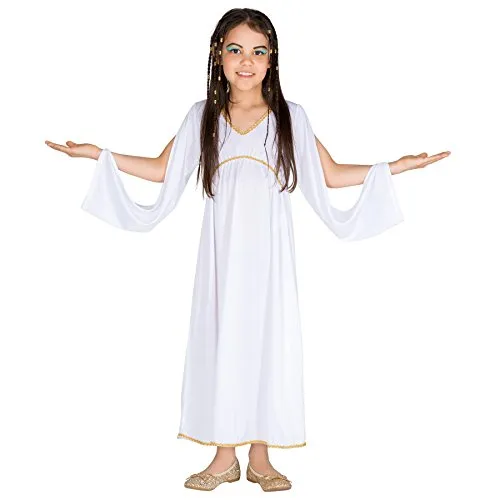 dressforfun tectake Mädchen Kostüm griechische Prinzessin | Wundervolles und anmutiges Kleid | Goldene Bordüre am Kragen (5-7 Jahre | Nr. 300371)