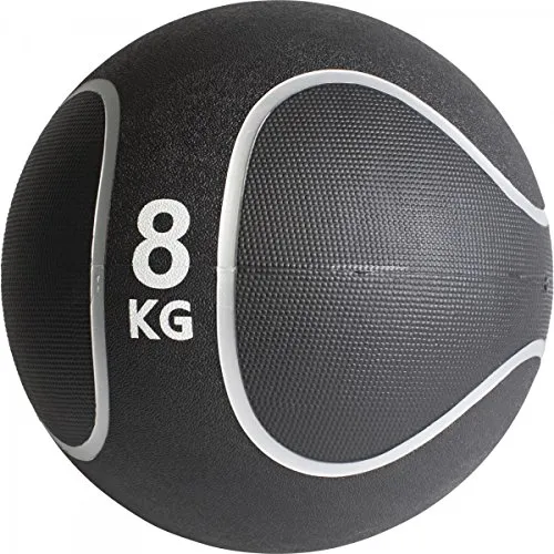 GORILLA SPORTS Medizinball Schwarz/Silber - Vielseitiger Medizinball für Kraft-, Ausdauer- und Koordinationstraining. Erhältlich in 10 Gewichtsklassen, ideal für dein Home-Gym oder Outdoor-Training.
